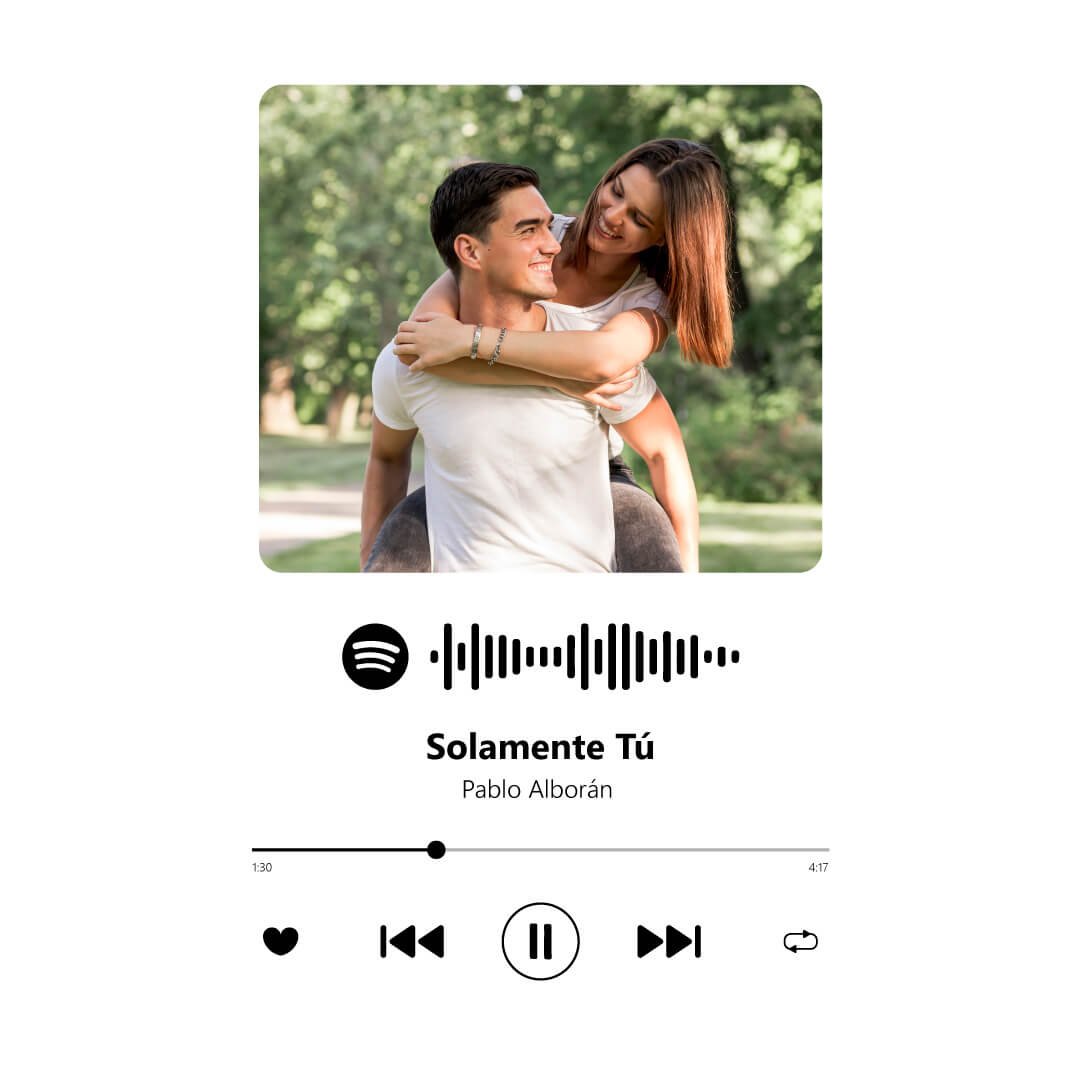 Placa de música Spotify personalizada Transparente, negro, blanco